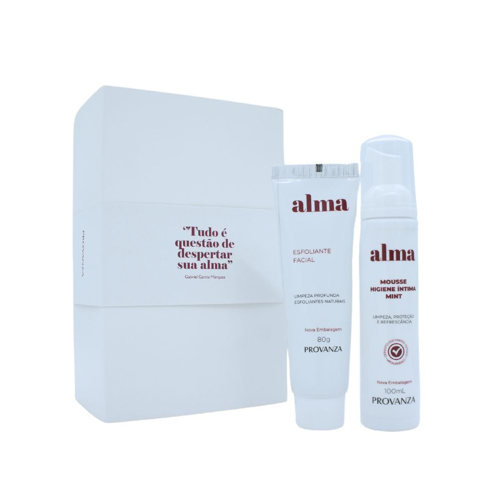 Kit Alma Sabonete Hidratante Corporal e Mousse de Limpeza Facial