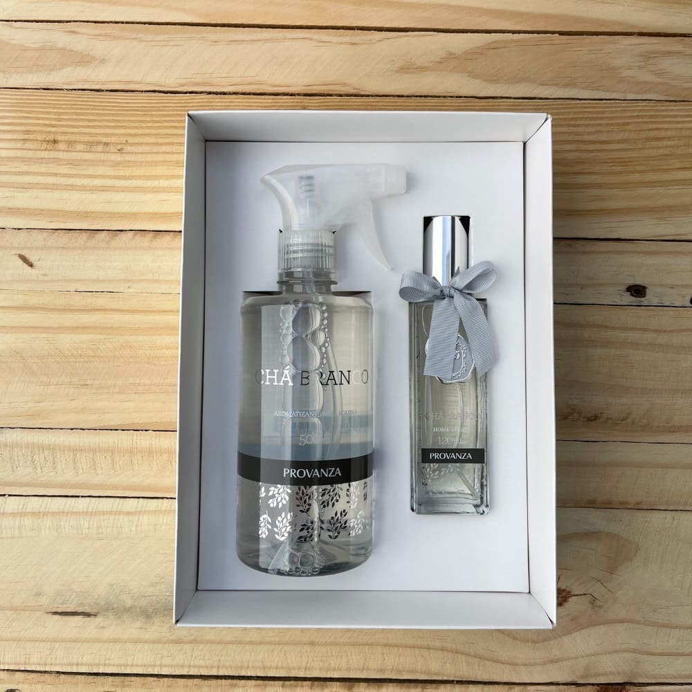 Kit Aromatizador De Roupas E De Ambiente Chá Branco Com Caixa Provanza