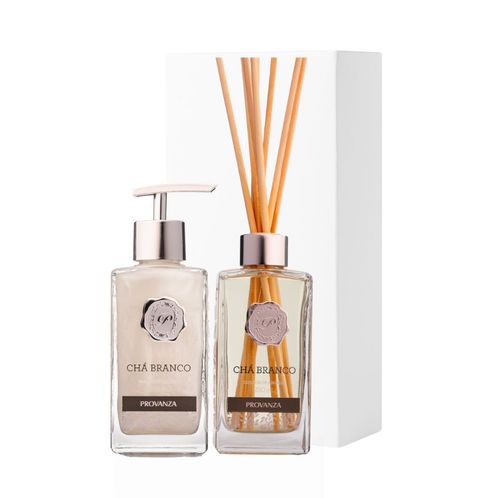 Kit Difusor e Sabonete Líquido Chá Branco com Caixa Provanza