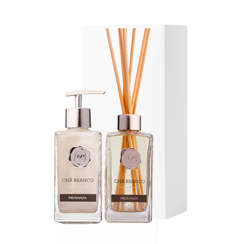 Life Essence 600ml×2本セット Kit Difusor e Sabonete Líquido Chá Branco com Caixa Provanza