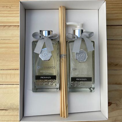 Kit Difusor e Sabonete Líquido Chá Branco com Caixa Provanza