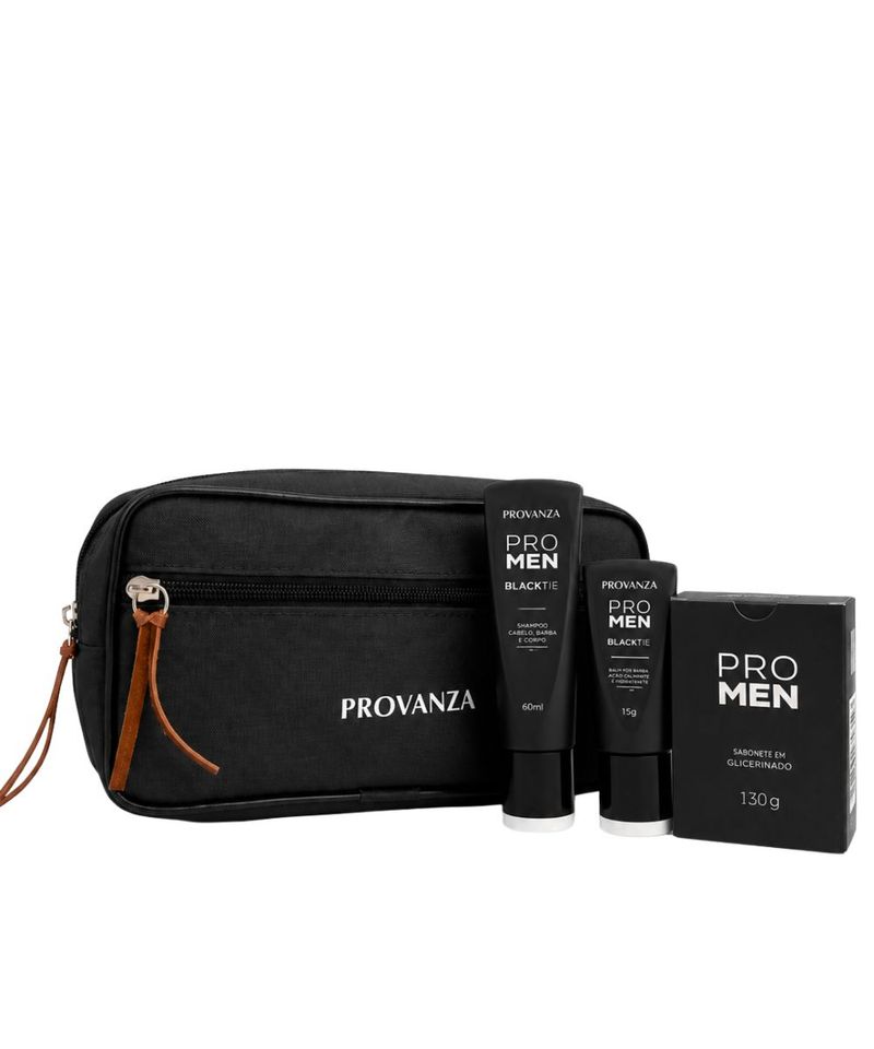 Kit-Necessaire-Masculina-Sabonete-Glicerinado,-Creme-Hidratante-e-Shampoo-Black-Tie
